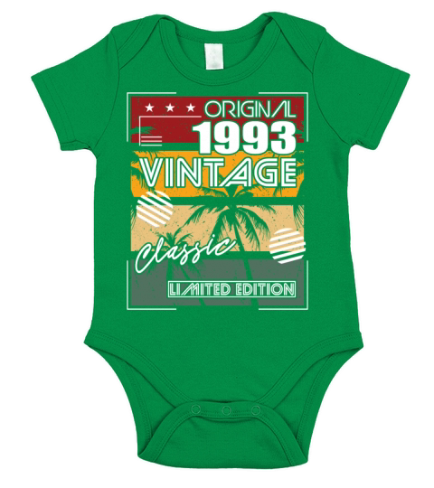 30th birthday vintage 1993 original classic 1993 Short Sleeve Baby One-Piece