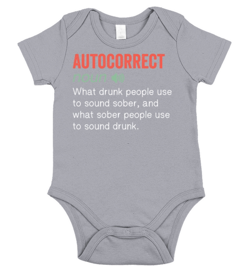 Autocorrect Noun Funny humor quote Short Sleeve Baby One-Piece