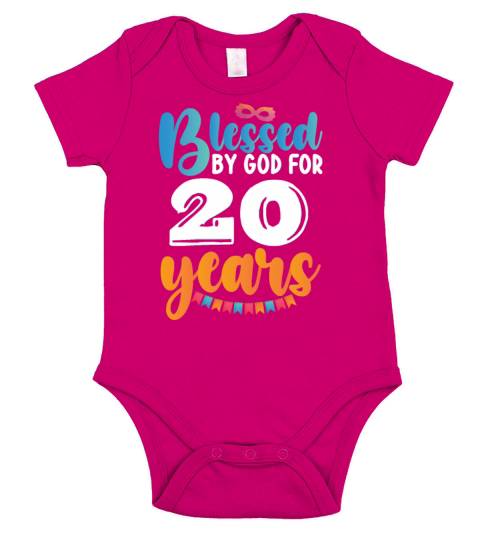 Birthday Blessed by God for 20 Years Short Sleeve Baby One-Piece