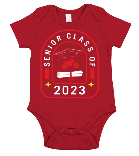 Class Of 2023 Senior Motocross Graduation Gift T Short Sleeve Baby One-Piece