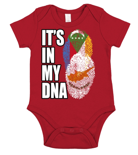 Cypriot And Comoran Mix Heritage DNA Flag Short Sleeve Baby One-Piece