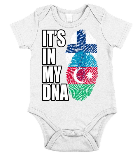 Finland And Azerbaijani Mix Heritage DNA Flag Short Sleeve Baby One-Piece
