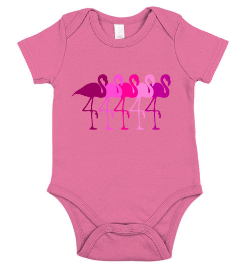 Flamingo Flamingos Walk Pink Colorful Retro Gift Short Sleeve Baby One-Piece