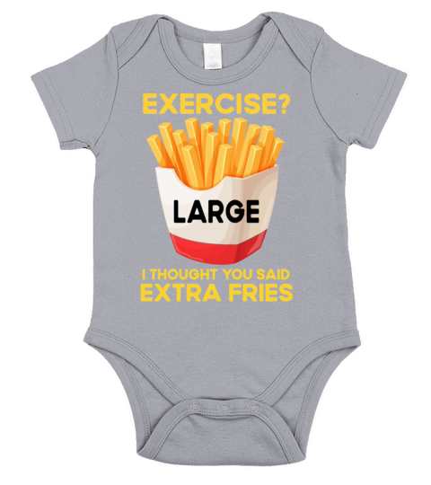 Funny Quote Large French Fries Fast Food Short Sleeve Baby One-Piece