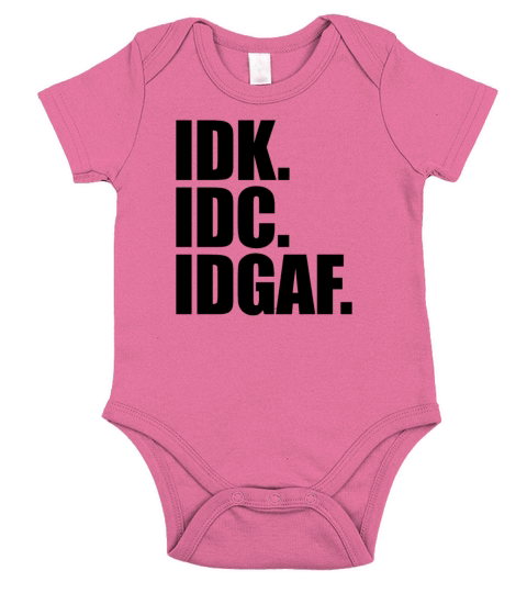 IDK IDC IDGAF Funny Introvert Anti Social Club Short Sleeve Baby One-Piece