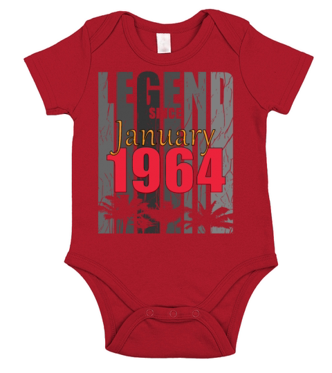 January 1964 born 58th birthday Short Sleeve Baby One-Piece