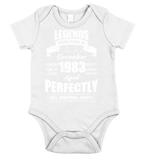 Legends Were Born In December 1983 Birthday Short Sleeve Baby One-Piece