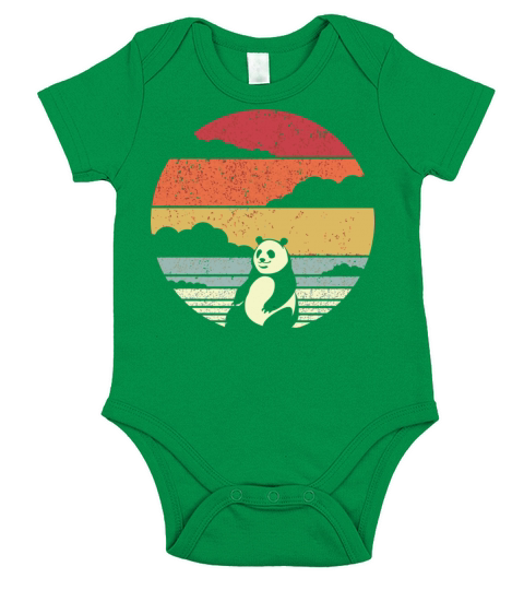 Panda Retro Bear Short Sleeve Baby One-Piece