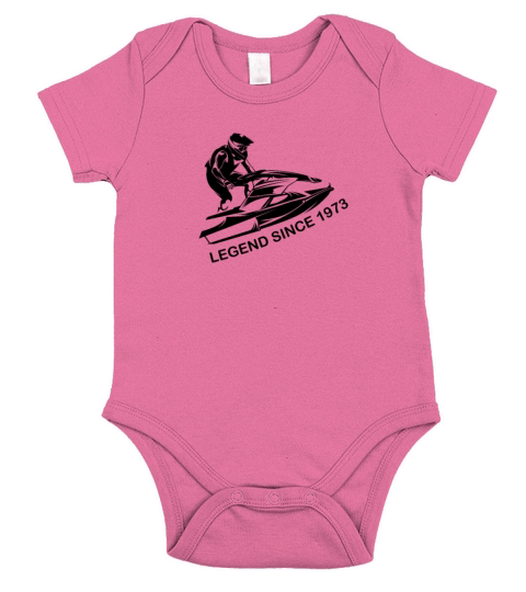 vintage 1973 birthday jet ski Short Sleeve Baby One-Piece