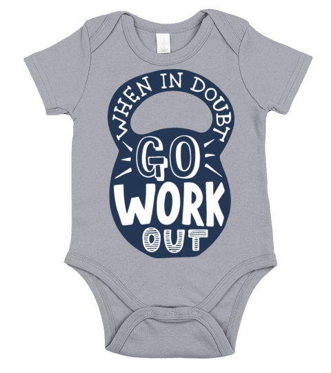 When in doubt go workout in blue weight lettering Short Sleeve Baby One-Piece