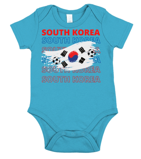 World South Korea Soccer Vintage Short Sleeve Baby One-Piece