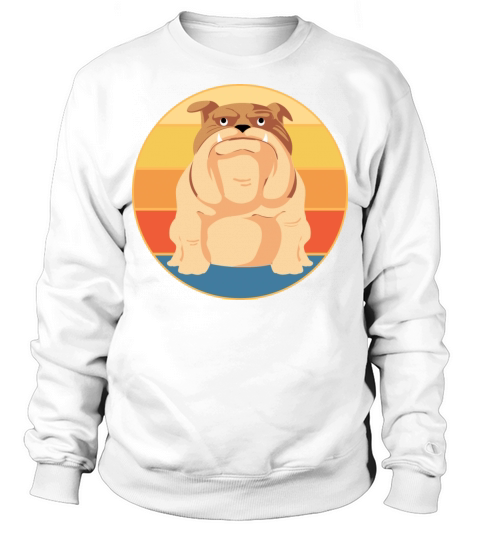 Bulldog Dog Breed Vintage Retro Sunset Sweatshirt Unisex