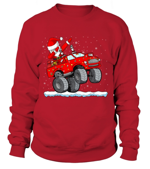 Christmas Dabbing Santa Claus Monster Truck Boys K Merry Christmas Sweatshirt Unisex