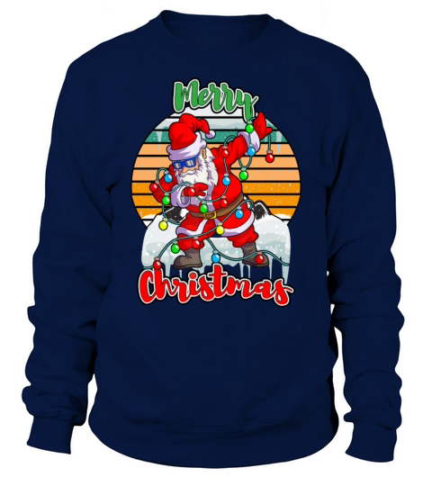 Christmas Lights Dabbing Santa Sweatshirt Unisex