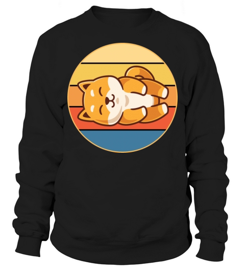 Cute Shiba Inu Dog Breed Vintage Retro Sunset Sweatshirt Unisex