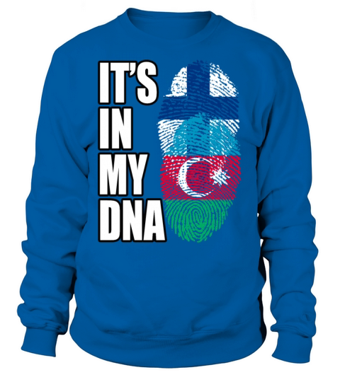 Finland And Azerbaijani Mix Heritage DNA Flag Sweatshirt Unisex