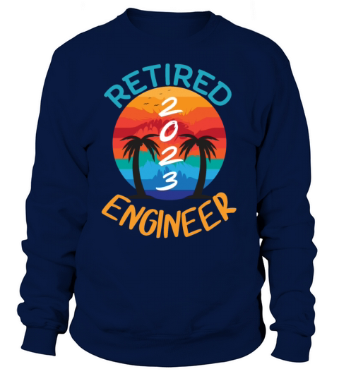 Retired 2023 Engineer Retirement Vintage Coco Palm Sweatshirt Unisex