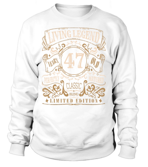 Retro Vintage Birth Whiskey Age 47 Years Old Sweatshirt Unisex