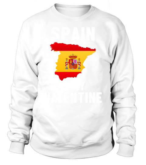 Valentines Day Spain Map Patriotic Love Heart Gift Sweatshirt Unisex
