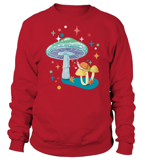 Vintage cozy green mushroom and snail Sweatshirt Unisex