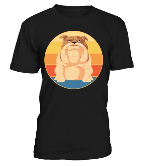 Bulldog Dog Breed Vintage Retro Sunset T-Shirt Unisex