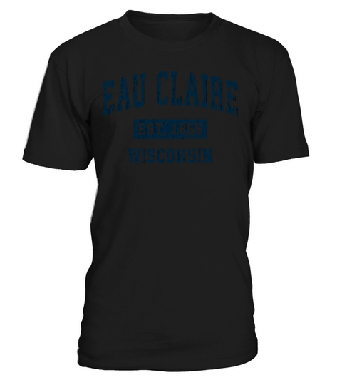 Eau Claire Wisconsin Wi Vintage Sports Design Navy T-Shirt Unisex