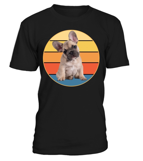 French Bulldog Dog Breed Vintage Retro Sunset T-Shirt Unisex