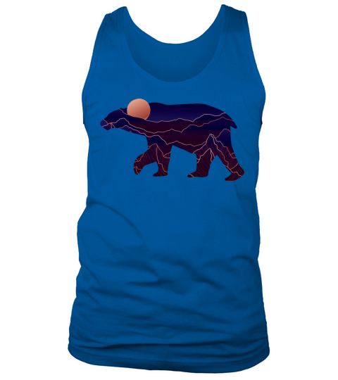 Bear With Abstract Mountain Tank Top Unisex