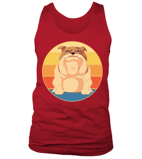 Bulldog Dog Breed Vintage Retro Sunset Tank Top Unisex