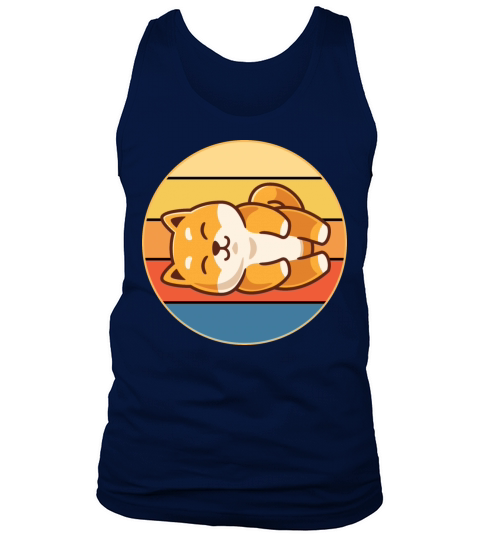 Cute Shiba Inu Dog Breed Vintage Retro Sunset Tank Top Unisex