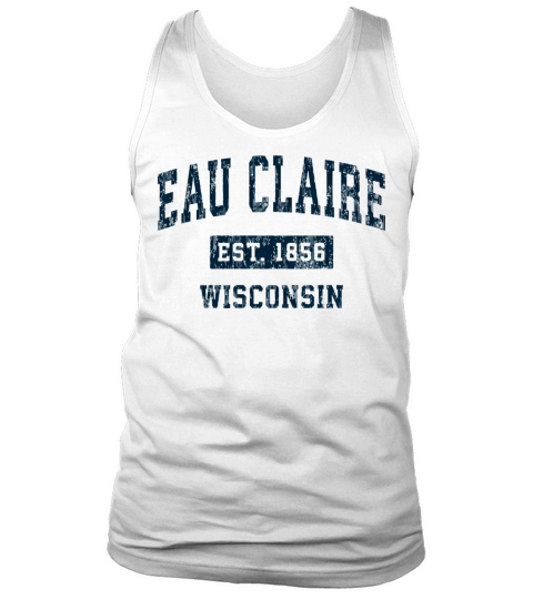 Eau Claire Wisconsin Wi Vintage Sports Design Navy Tank Top Unisex