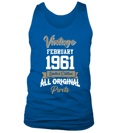 February 1961 Vintage Birthday Present Tank Top Unisex
