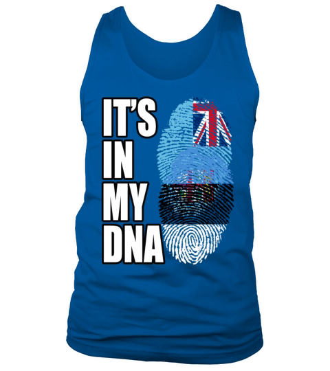 Fijian And Estonian Mix Heritage DNA Flag Tank Top Unisex