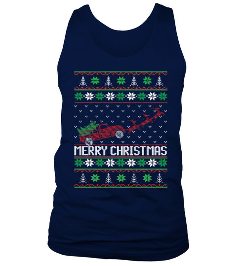 Merry Christmas farm tractor Tank Top Unisex