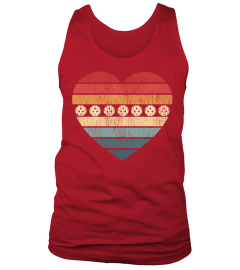 Pickleball Heart Retro Vintage Tank Top Unisex