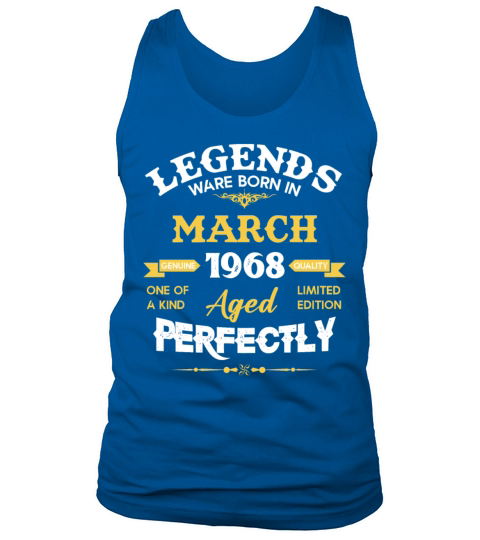 Vintage Aged To Perfection March 1968 Tank Top Unisex