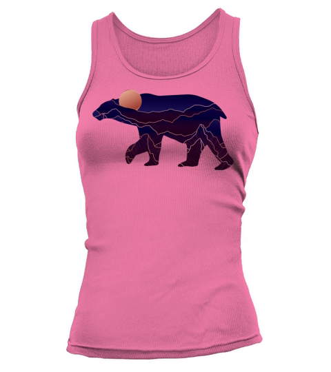 Bear With Abstract Mountain Tank top Woman