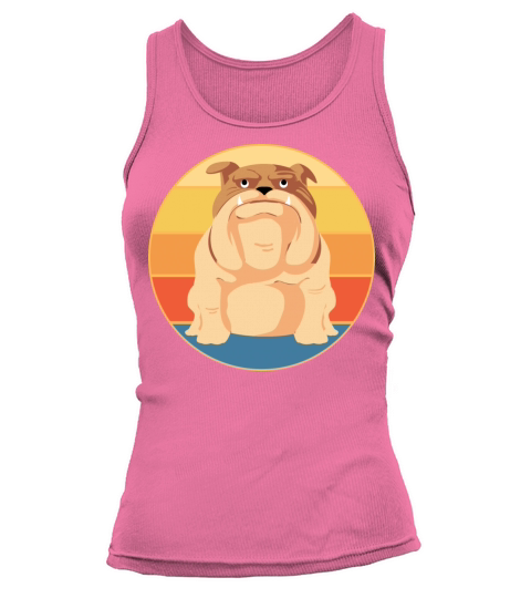 Bulldog Dog Breed Vintage Retro Sunset Tank top Woman