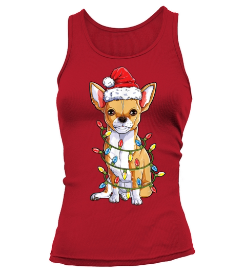 Chihuahua Santa Christmas Tree Lights Xmas Boys Do Tank top Woman