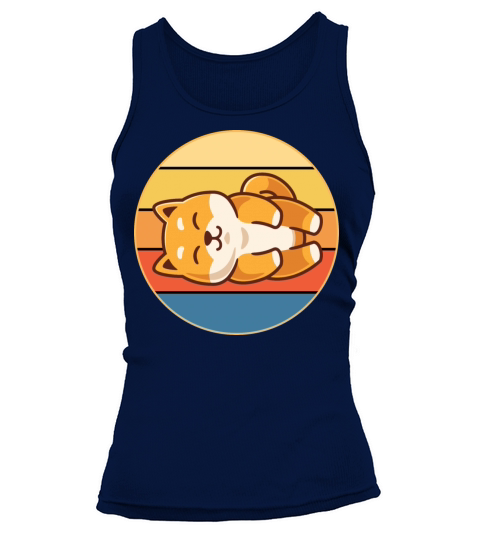 Cute Shiba Inu Dog Breed Vintage Retro Sunset Tank top Woman
