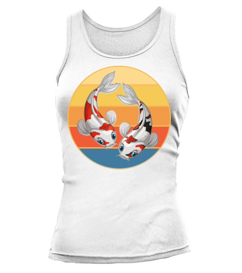 Japanese Koi Fish Vintage Retro Sunset Tank top Woman