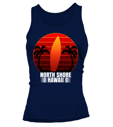 North Shore Hawaii Long Board Retro Surf Board Tank top Woman