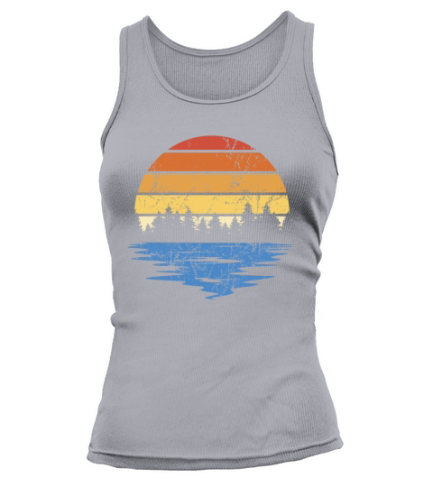 RETRO FOREST WITH LAKE IN SUNSET VINTAGE Tank top Woman