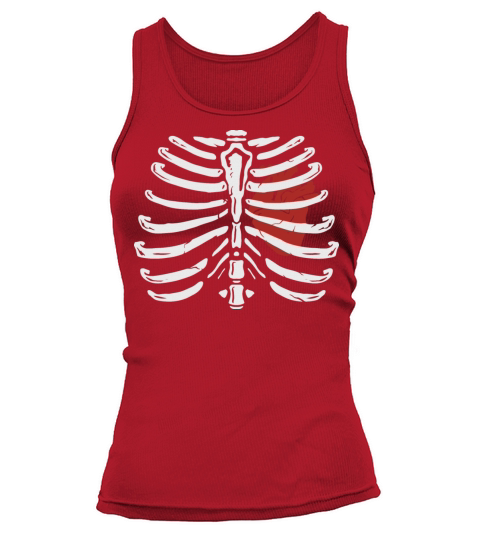 Skeleton Heart Rib Cage X-Ray Funny Halloween Tank top Woman