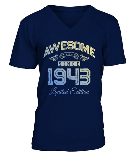 1943 awesome since V-Neck T-shirt