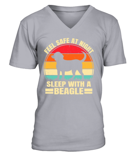Beagle Dog Retro Vintage V-Neck T-shirt