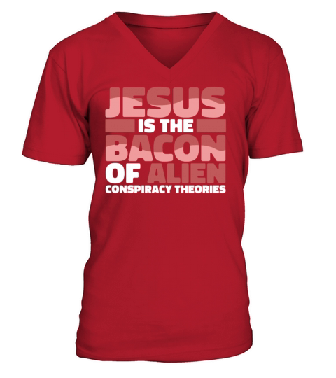 Christian Christianity Alien Jesus V-Neck T-shirt