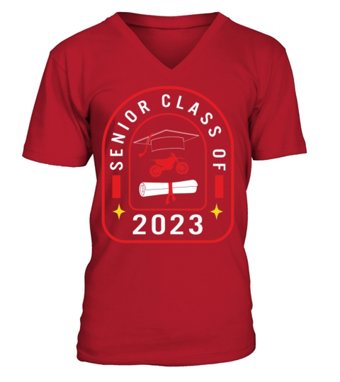 Class Of 2023 Senior Motocross Graduation Gift T V-Neck T-shirt