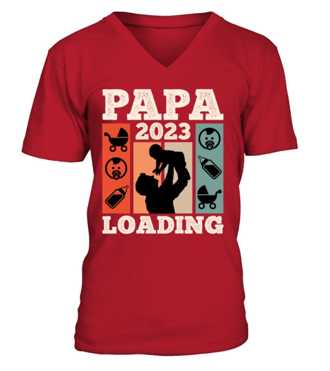 Dad 2023 loading dad-to-be 2023 V-Neck T-shirt