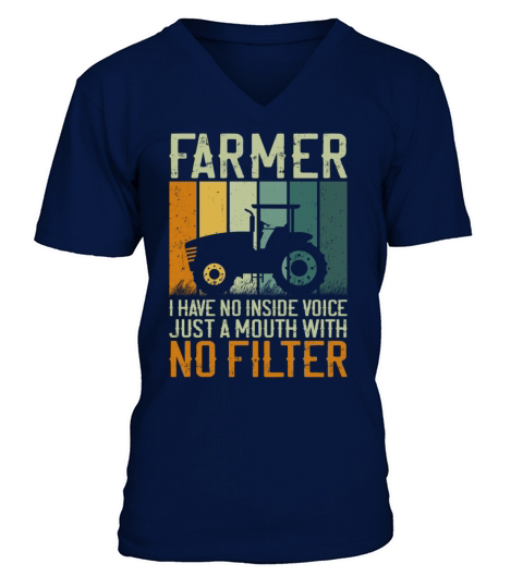 Farming Farmer Vintage Tractor V-Neck T-shirt
